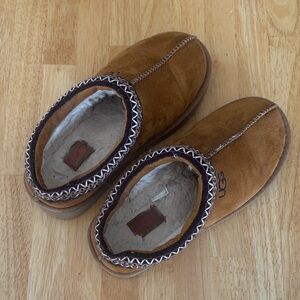 UGG Chestnut Suede Cuff Slip-On Mules